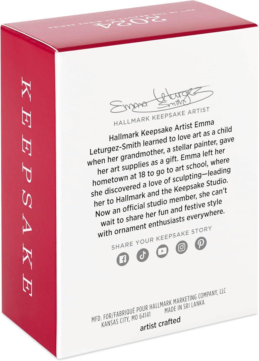 Hallmark Keepsake Christmas Ornament 2024, The Beauty of Birds Violet-Green Swallow, Gift for Her