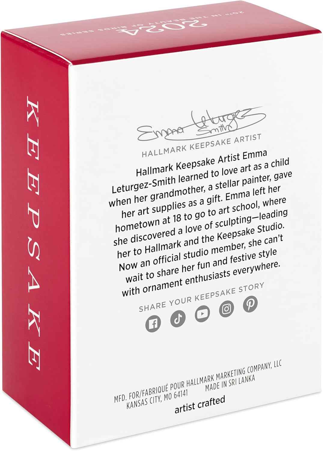 Hallmark Keepsake Christmas Ornament 2024, The Beauty of Birds Violet-Green Swallow, Gift for Her