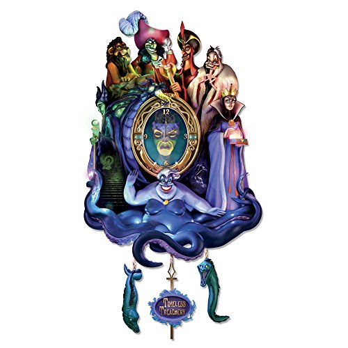 Bradford Exchange Disney Classic Villains Timeless Treachery Cuckoo Clock - BCGiftMall