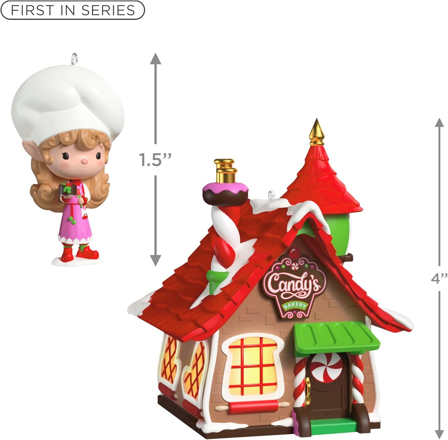Hallmark Keepsake Christmas Ornaments 2025, Welcome to Elfville Candy's Bakery, Set of 2, Gifts for Christmas Lovers - BCGiftMall