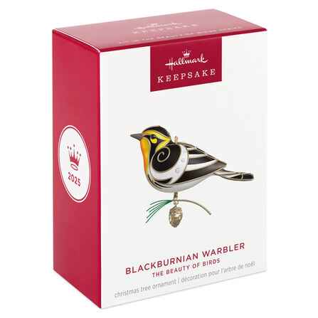 Hallmark Keepsake Christmas Ornament 2025 The Beauty of Birds Blackburnian Warbler