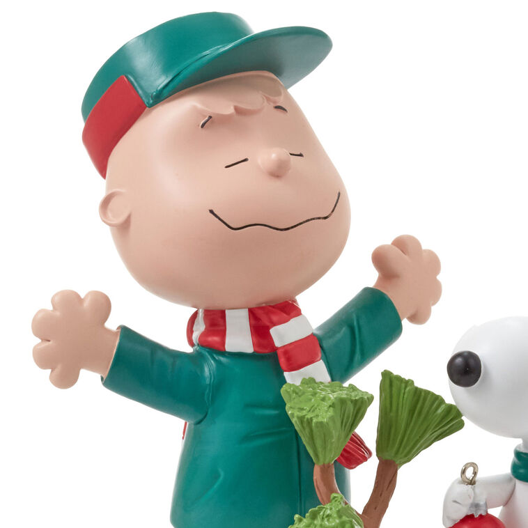 Hallmark 2025 Peanuts® Charlie Brown and Snoopy With Tree Figurine, 5.25" Gift for Peanuts fans collectors