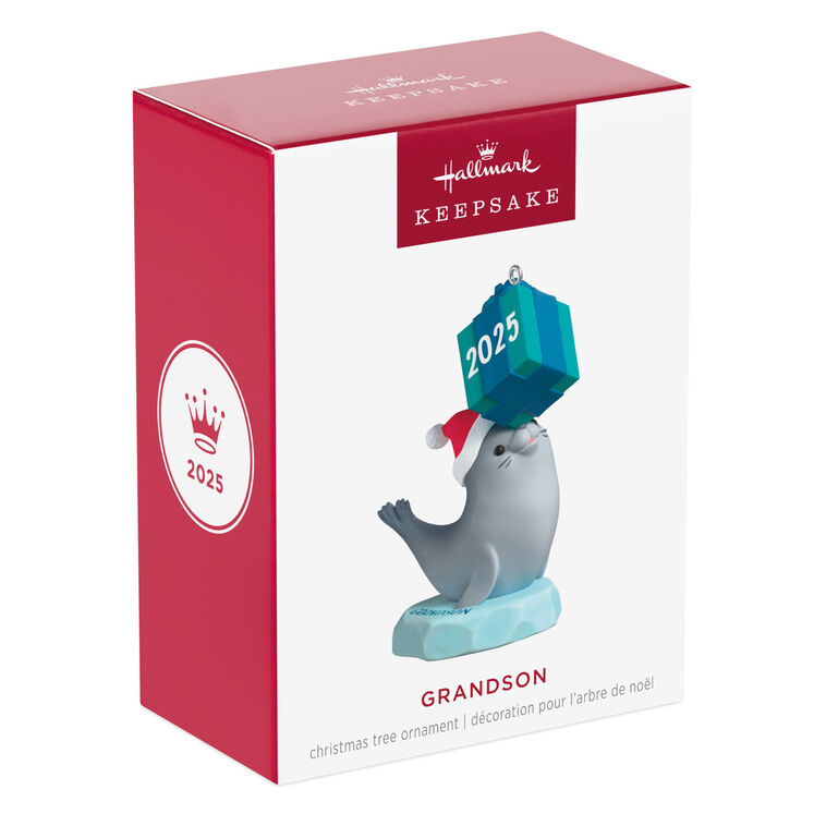 Hallmark Keepsake Christmas Ornament 2025, Grandson Seal - BCGiftMall