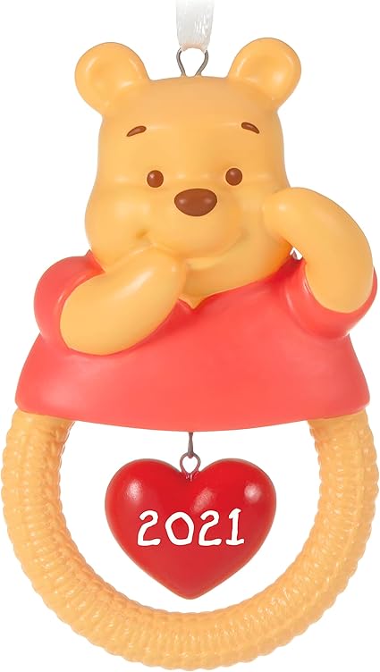 Hallmark Keepsake Christmas Ornament, Year Dated 2021, Disney Winnie The Pooh Baby's First Christmas