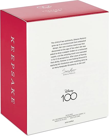 Hallmark Keepsake Christmas Ornaments 2023, Disney 100 Years of Wonder, Platinum Set of 4, Mickey Mouse, Winnie The Pooh, Lion King Simba, and Stitch, Gifts for Disney Fans