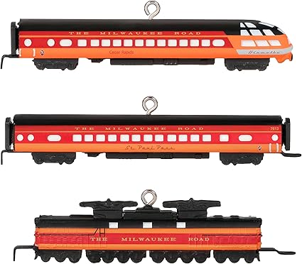 Hallmark Keepsake Miniature Christmas Ornaments 2023, Lionel Milwaukee Road EP-2 Passenger, Mini Set of 3, Train Gifts