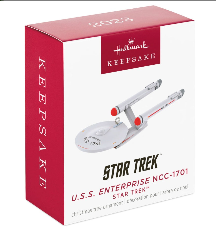 Hallmark Keepsake Christmas Ornament 2023 Star Trek Miniature U.S.S. Enterprise NCC-1701