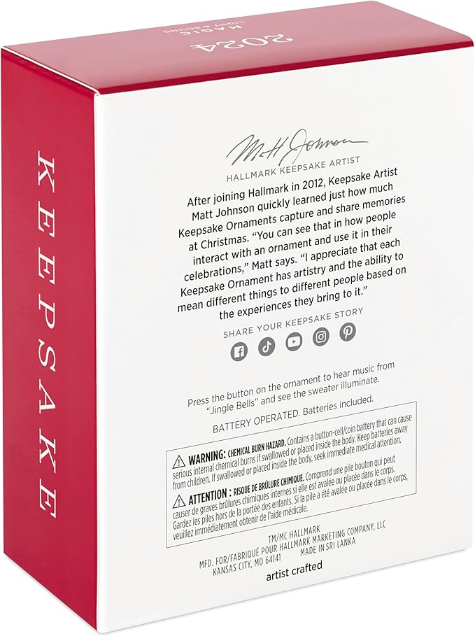 Hallmark Keepsake Christmas Ornament 2024, National Lampoon's Christmas Vacation Ugly Sweater Musical with Light, Christmas Movie Gifts