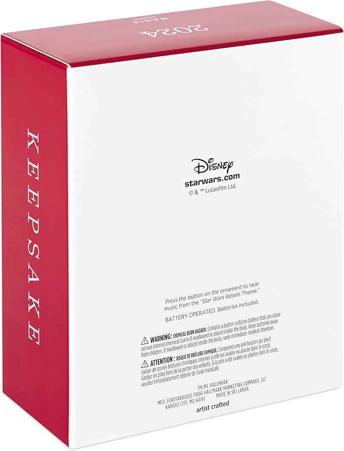 Hallmark Keepsake Christmas Ornament 2024, Star Wars: Rebels 10th Anniversary The Ghost with Sound, Gifts for Star Wars Fans
