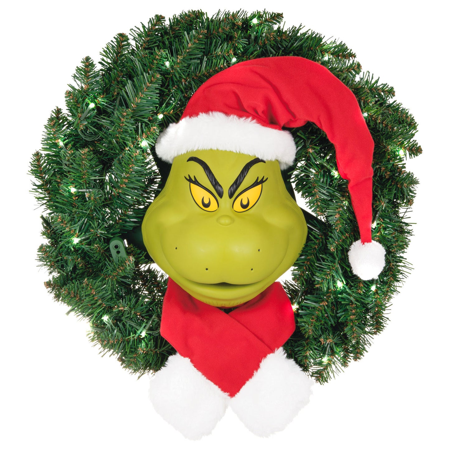Hallmark Dr. Seuss's How the Grinch Stole Christmas!™ The Grinch Wreath With Light, Sound and Motion, 24” - BCGiftMall