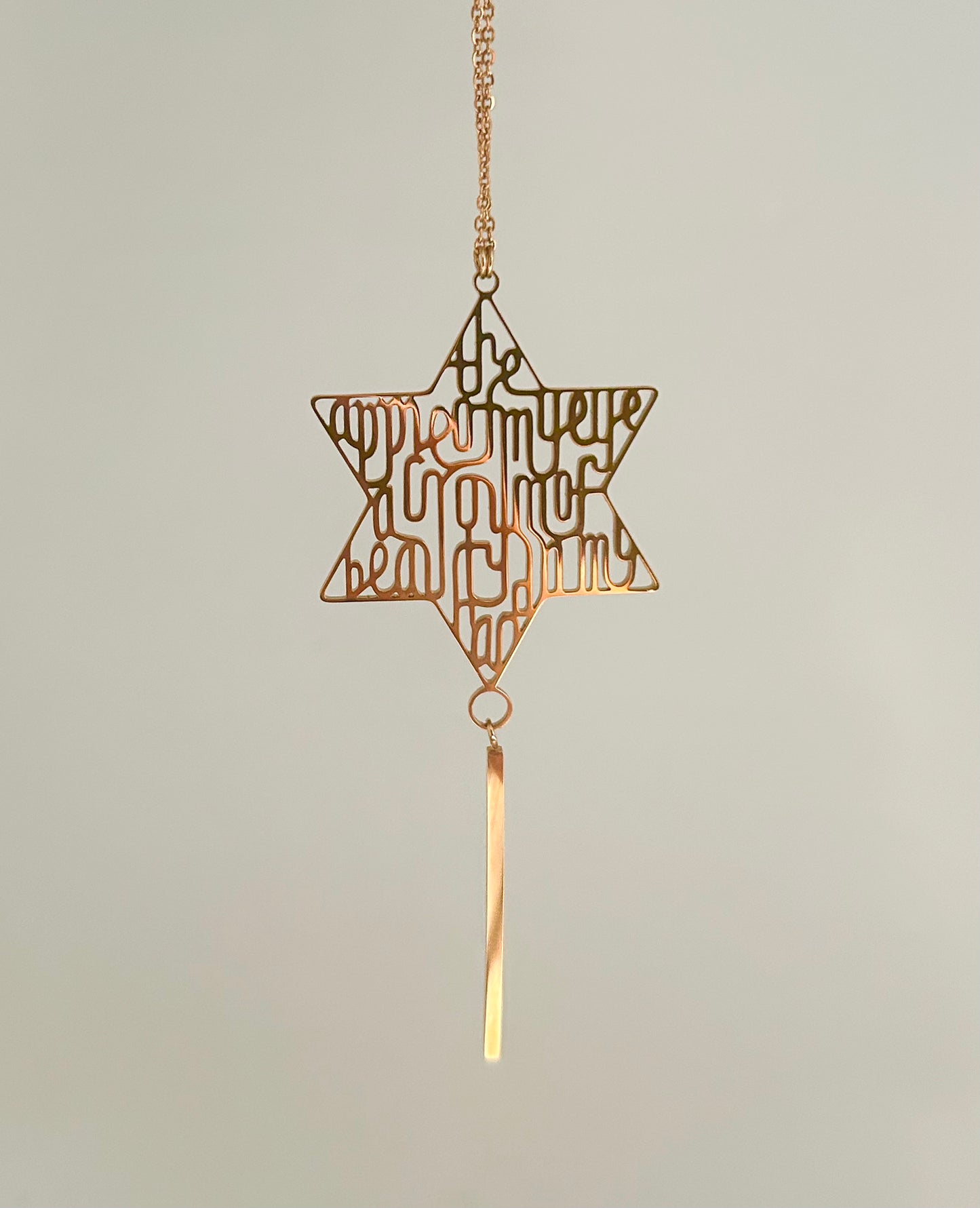 Beloved One® Star of David Long Necklace|Rose Gold-Plated 72cm Long Chain