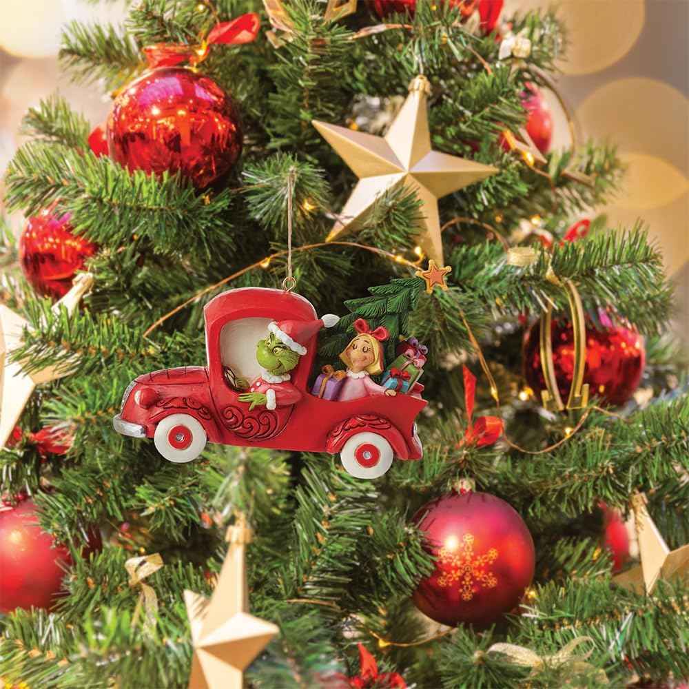 Enesco Jim Shore Dr. Seuss Grinch in Red Truck Ornament