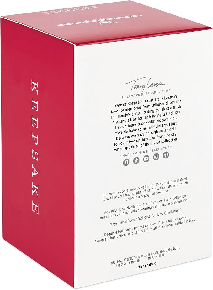 Hallmark Keepsake Christmas Ornament 2024, North Pole Tree Trimmers Band Collection Gil On Guitar Musical with Light, Music Gifts