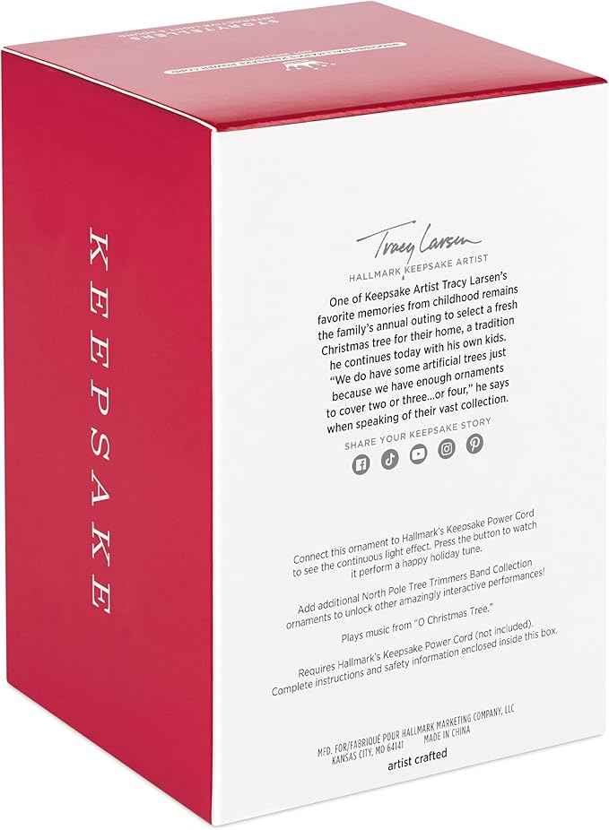 Hallmark Keepsake Christmas Ornament 2024, North Pole Tree Trimmers Band Collection Hank On Harmonica Musical with Light, Music Gifts