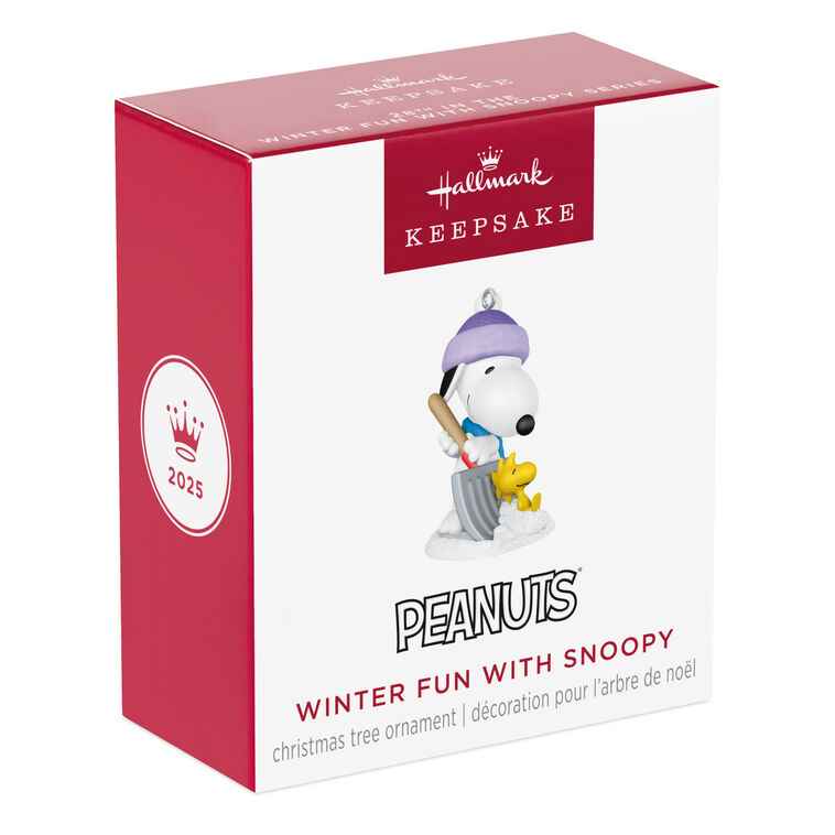 Hallmark Keepsake 1" Mini Christmas Ornament 2025 Peanuts Winter Fun with Snoopy, Gifts for Peanuts Fans