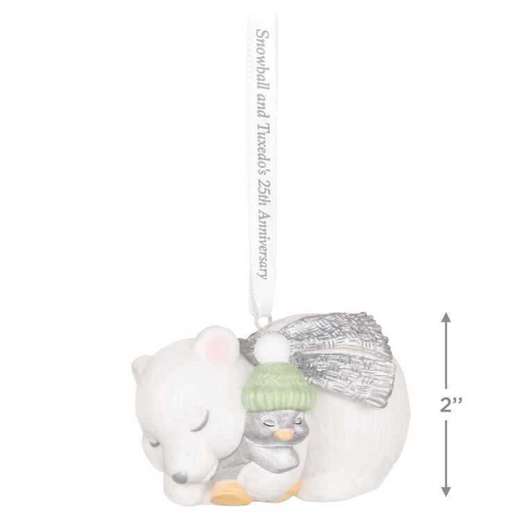 Hallmark Keepsake Christmas Ornament 2025, 25th Anniversary Snowball and Tuxedo, Porcelain, Gifts for Animal Lovers