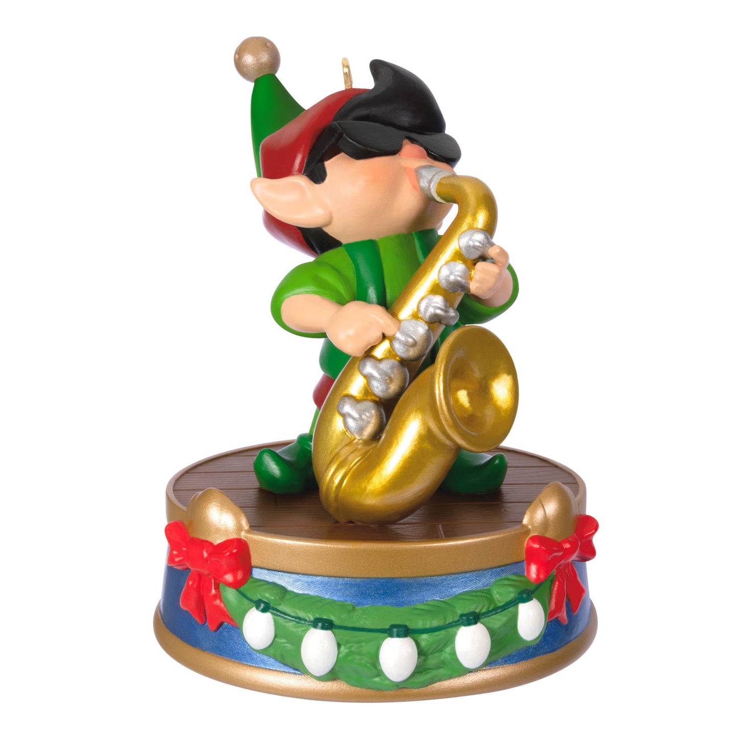 Hallmark North Pole Tree Trimmers Band Collection Stuey On Sax Musical Ornament With Light - BCGiftMall