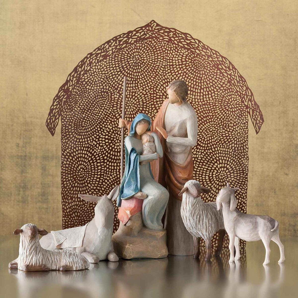 Willow Tree Sheltering Animals for The Holy Family, 4-piece set of animal figures by Susan Lordi 27160