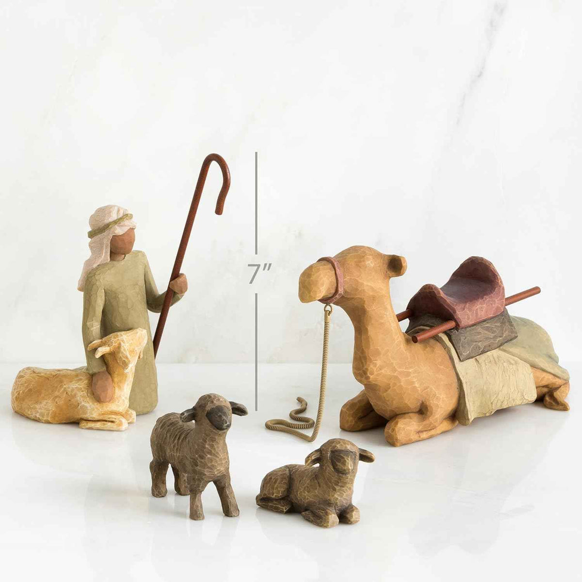 Willow Tree Nativity Starter Figures with The Three Wisemen Plus Metal Stars, 14-Piece Set