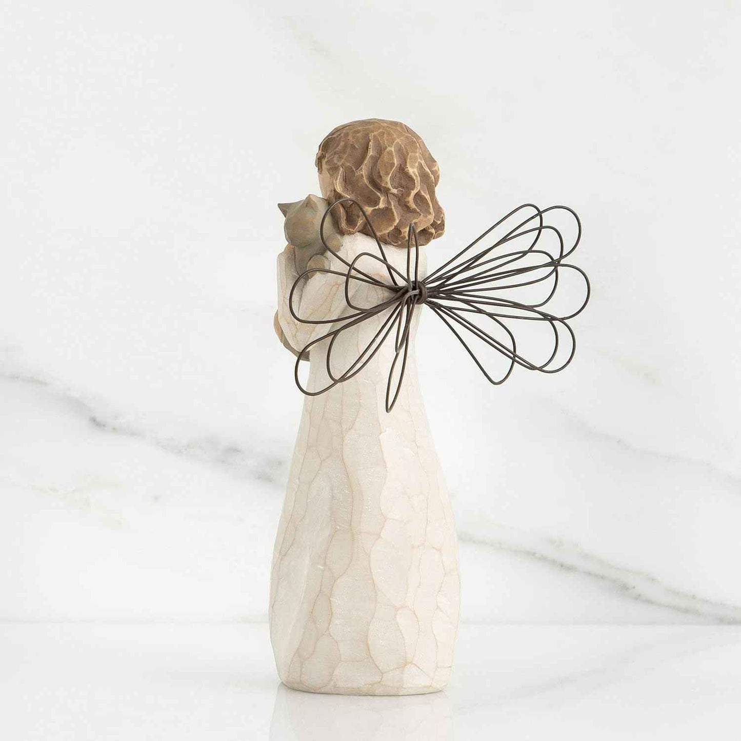 Willow Tree with affection Angel, I Love Our Friendship, Gift to Celebrate Loving Pets and Cat Lovers, Sculpted Hand-Painted Figurine