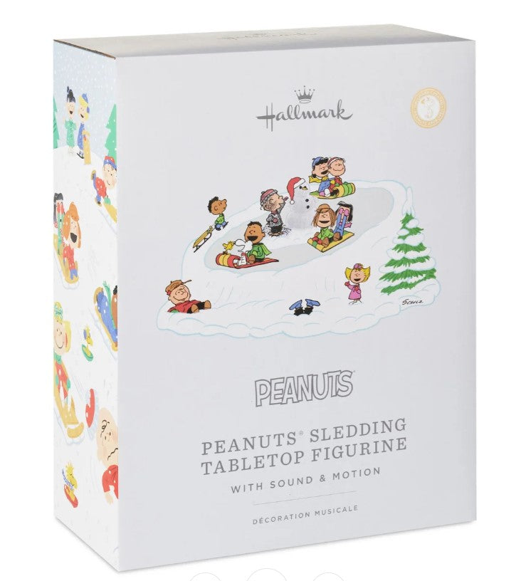 Hallmark Peanuts Gang Sledding Musical Tabletop Figurine With Motion