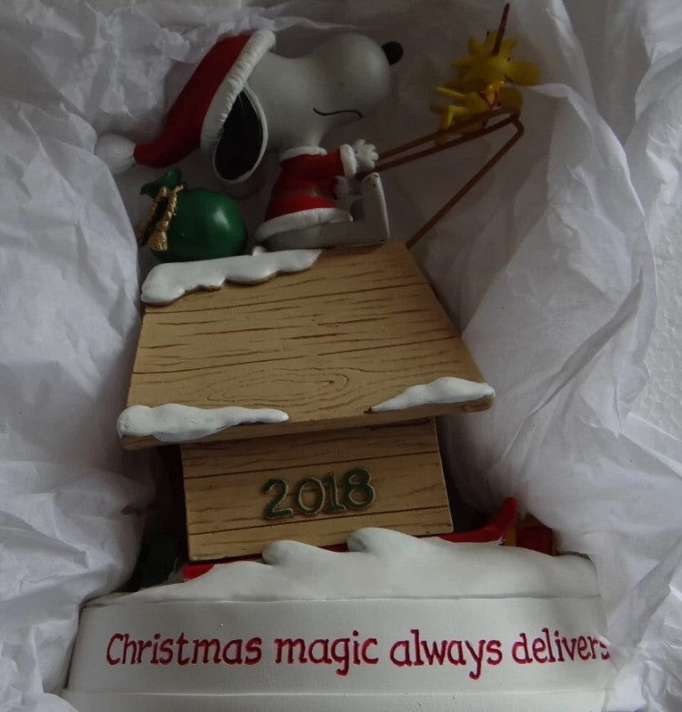 2018 Hallmark Peanuts Santa Snoopy Christmas Magic Always Delivers Figurine