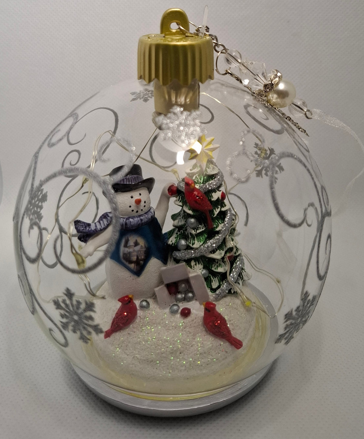 Light-Up Snowman Glass Christmas Ornament by Bradford Exchange