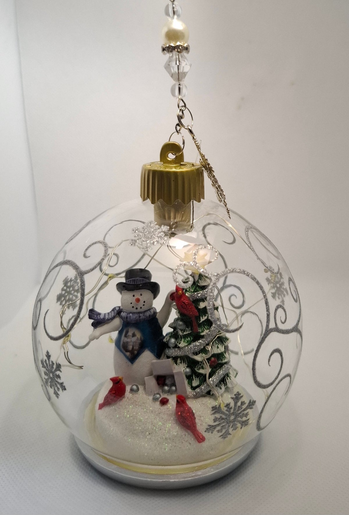 Light-Up Snowman Glass Christmas Ornament by Bradford Exchange