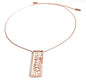 Belovedone Rose Gold Plated Stainless Steel Rectangle Necklace with Adjustable Cable Chains