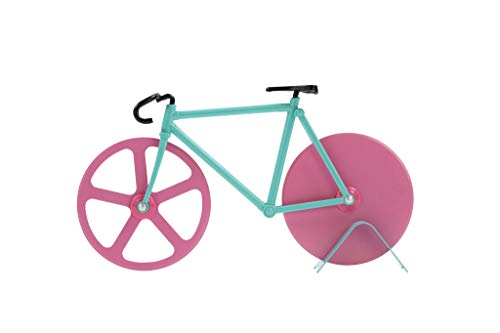 Pizza Cutter - Bicycle Pizza Cutter: Blue & Pink