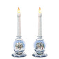 The Bradford Exchange Thomas Kinkade Snowglobe Candleholders and Flameless Candles Light Up