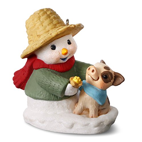 Hallmark Keepsake 2017 Snow Buddies Snowman and Pig Christmas Ornament