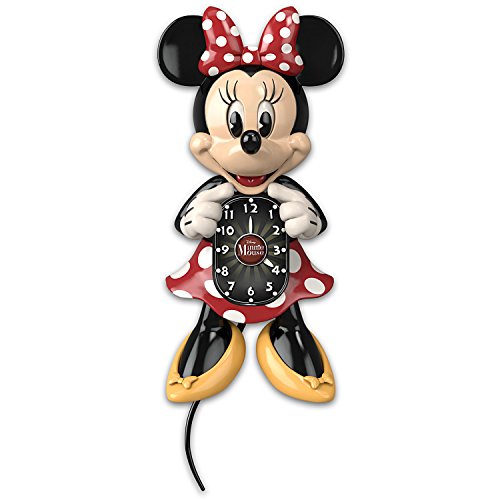 The Bradford Exchange Disney Minnie Mouse Wall Clock with Moving Eyes and Tail