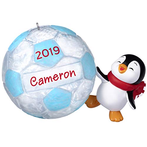 Hallmark Keepsake Christmas 2019 Year Dated Soccer Star Penguin DIY Personalized Ornament