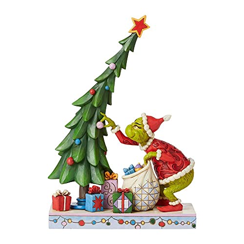 Enesco 6008886 Grinch by Jim Shore Grinch Un-Decorating Tree Figurine in a Gift Box, 10.43-inch Height, Stone Resin