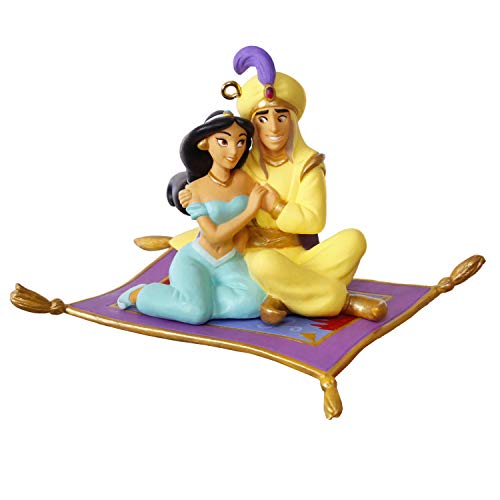 Hallmark Keepsake Christmas Ornament 2019 Year Dated Disney Aladdin and Jasmine A Whole New World, Porcelain