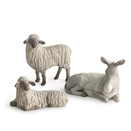 Willow Tree Gentle Animals of The Stable for The Christmas Story, Sculpted Hand-Painted Nativity Figures, 3-Piece Set