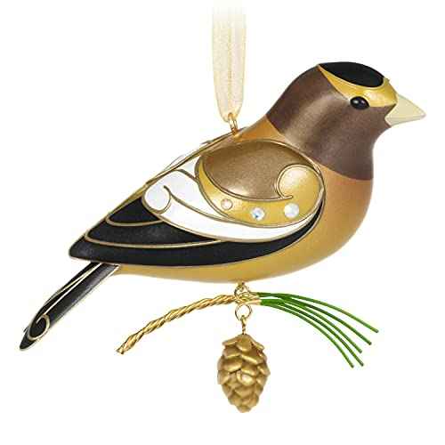 Hallmark Keepsake Christmas Ornament 2021, The Beauty of Birds Evening Grosbeak, 2.87 in