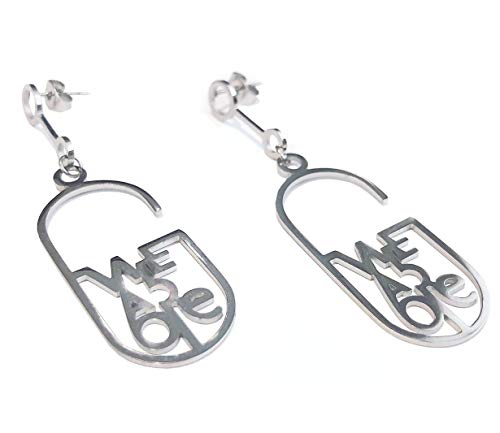 Belovedone® stainless steel oval dangle earrings Faith inspired quote earrings; calligraphy earrings hypoallergenic unique gifts for teens and women