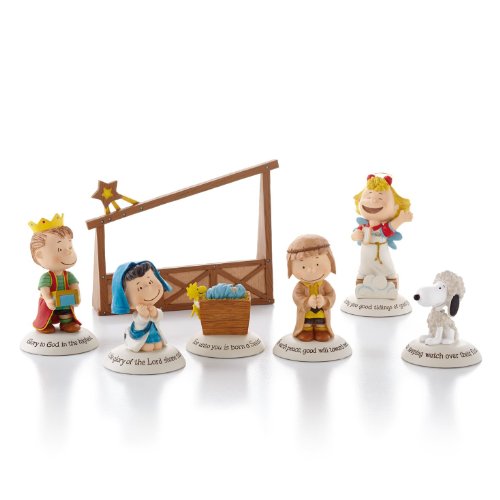 Hallmark Exclusive 2012 Peanuts Gallery Nativity Figurines - Set of 7 - #XKT1037 by Hallmark