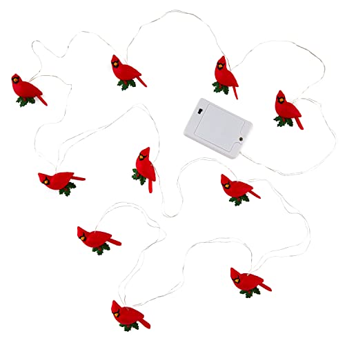 Hallmark Keepsake 2021, Decorative Cardinals 10-Light Christmas String Lights, 10'