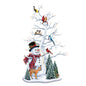 The Bradford Exchange Dona Gelsinger Winter's Gathering Illuminated Snowman & Songbird Tabletop Centerpiece