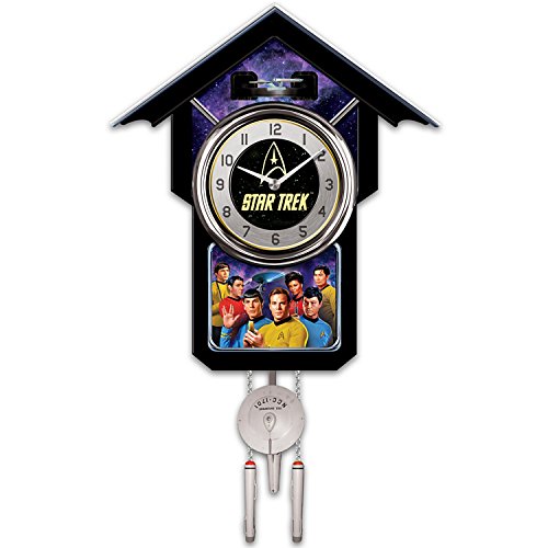 The Bradford Exchange Star Trek Cuckoo Clock with Sound, Motion and Original Series Crew