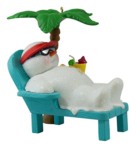 Hallmark Keepsake Ornament Kokomo Snowman Relaxing Under Palm Tree Musical 2016