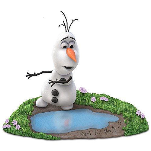 The Hamilton Collection Disney Frozen Olaf Summer Daydream Figurine with Crystalline Puddle in Base