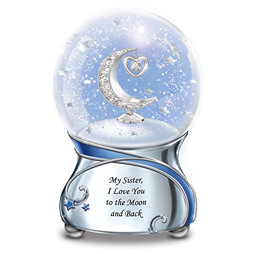 The Bradford Exchange Musical Glitter Globe with Swarovski Crystal for Sister Plays Always in My Heart