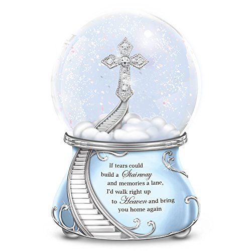 The Bradford Exchange Musical Glitter Globe with a Swarovski Crystal and Faux Gems Cross and Poem Card