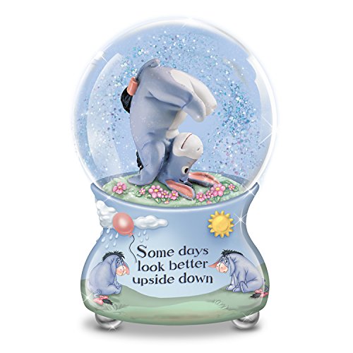 The Bradford Exchange Disney Some Days Look Better Upside Down Eeyore Musical Glitter Globe