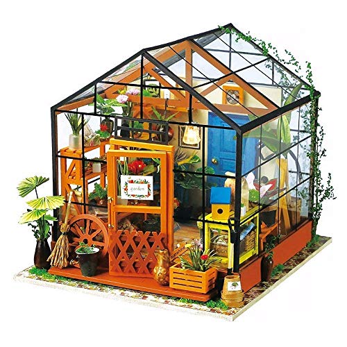 Robotime Miniature Doll House DIY Kathy's Green Garden with Furniture Children Adult Model Building Kits Dollhouse DG104