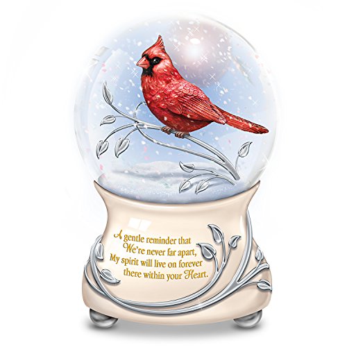 The Bradford Exchange Messenger from Heaven Memorial Cardinal Glitter Globe